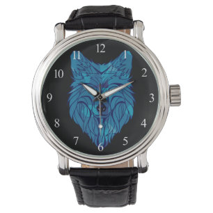 Reloj De Pulsera Cabeza de Lobo de Polo Azul
