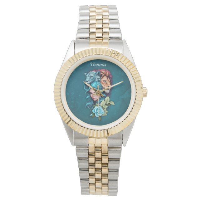 Reloj De Pulsera Cabeza de mujer hermosa con ojos expresivos (Anverso)
