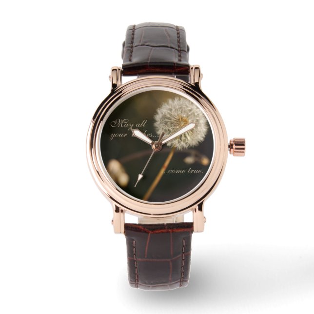 Reloj De Pulsera Cabeza de semilla de Dandelion en tonos marrones (Anverso)