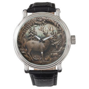 Reloj De Pulsera Cabina Rustic Deer Huning