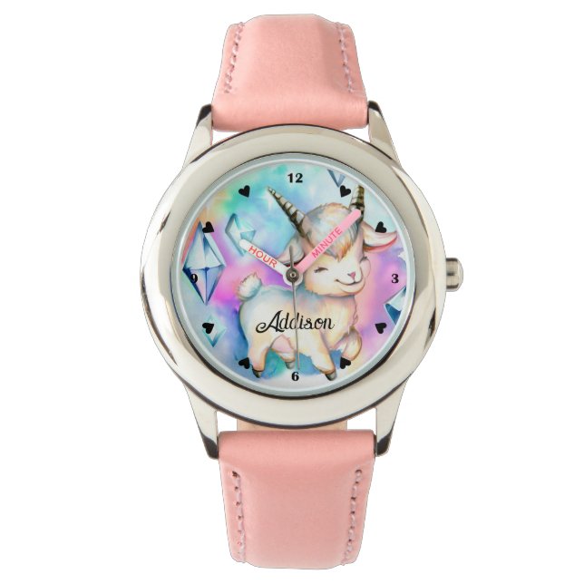 Reloj De Pulsera Cabra y Diamantes Bebés Cuidados (Anverso)