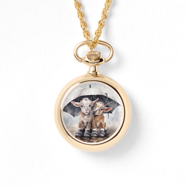 Reloj De Pulsera Cabras del día de lluvias torrenciales (Anverso)