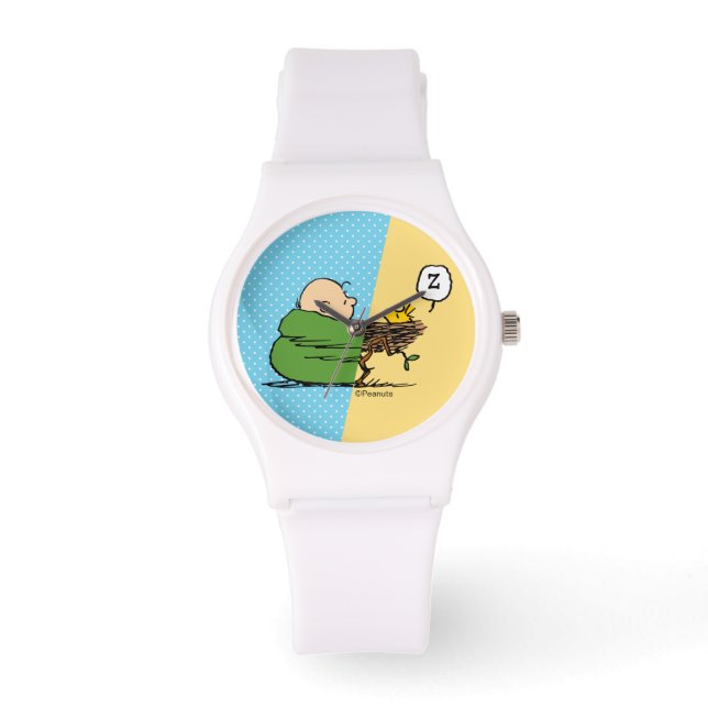 Reloj De Pulsera Cacahuetes | Media y media de Charlie Brown y Wood (Anverso)