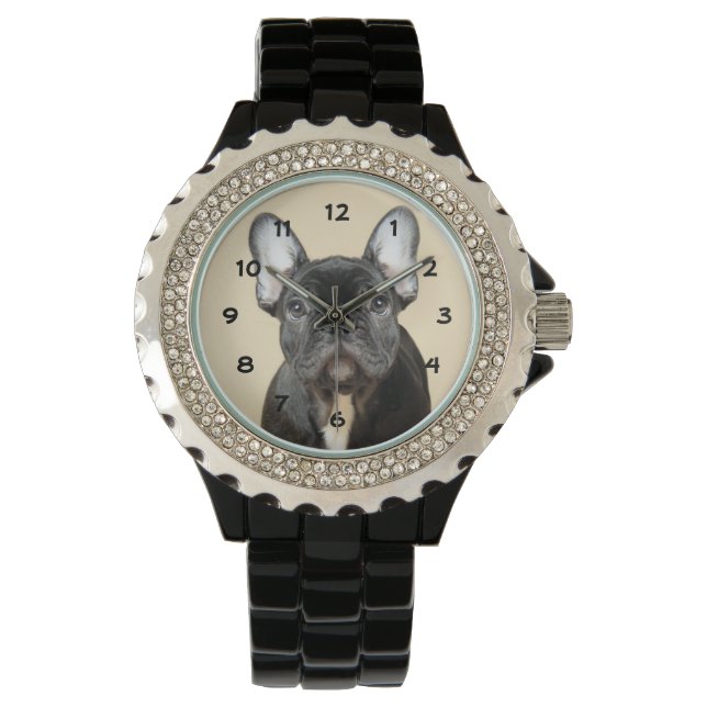 Reloj De Pulsera Cachorro de Bulldog francés (Anverso)