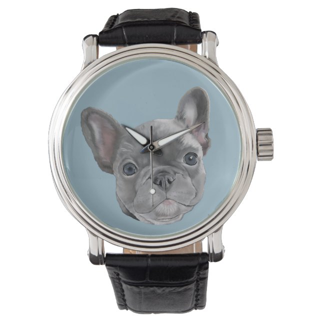 Reloj De Pulsera Cachorro de Bulldog francés (Anverso)