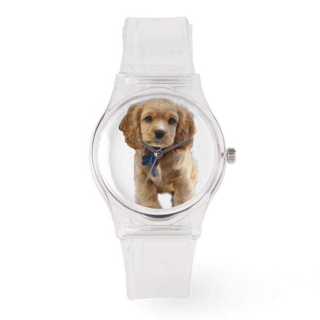 Reloj De Pulsera cachorro de cocker spaniel vigilante (Anverso)