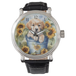Reloj De Pulsera Cachorro de girasol