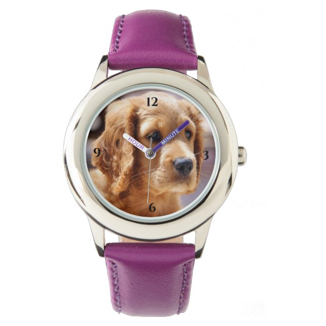 Reloj De Pulsera Cachorro de recuperación de oro (Anverso)
