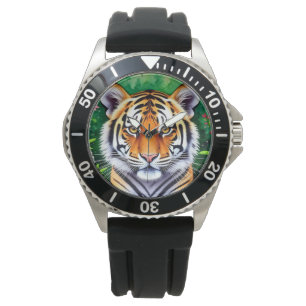 Reloj De Pulsera Cachorro de tigre botánico audaz