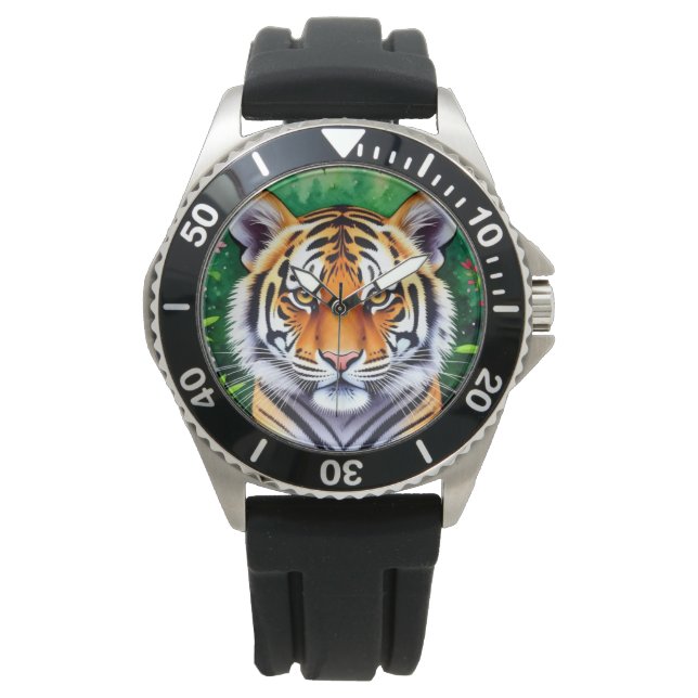 Reloj De Pulsera Cachorro de tigre botánico audaz (Anverso)