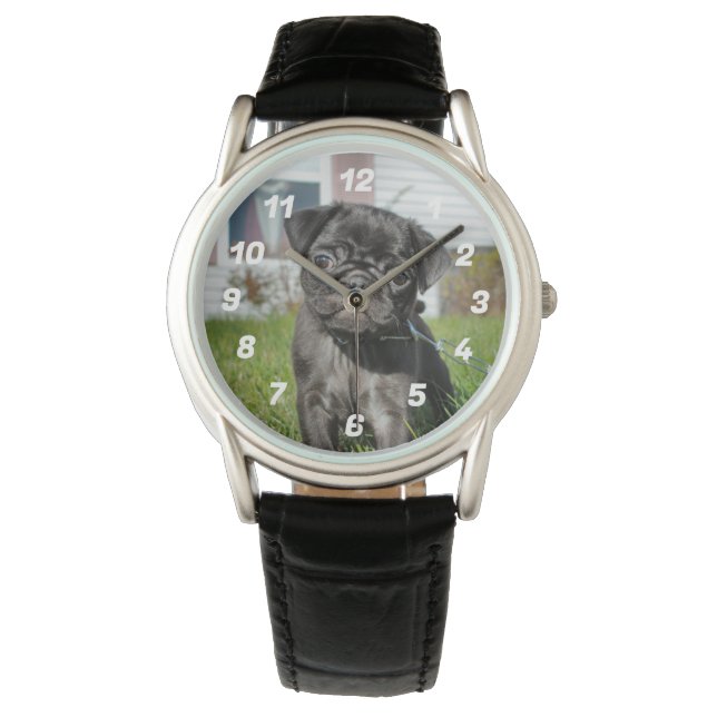Reloj De Pulsera Cachorro negro (Anverso)