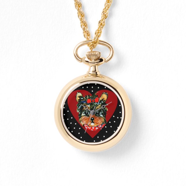 Reloj De Pulsera Cachorro Yorkie Poo Adorable  (Anverso)