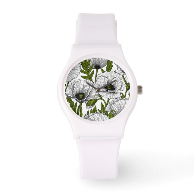 Reloj De Pulsera Cachorros blancos sobre blanco (Anverso)