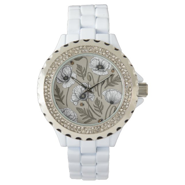 Reloj De Pulsera Cachorros blancos y ladybugs (Anverso)