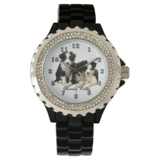 Reloj De Pulsera Cachorros de Collie Fronterizo