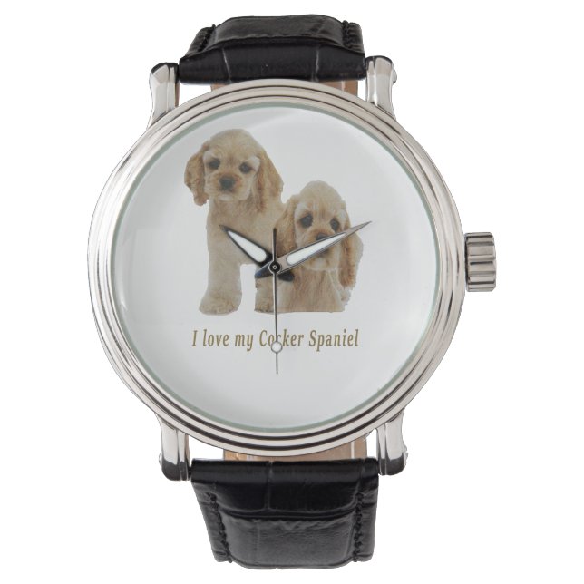 Reloj De Pulsera Cachorros de espeleología de Cocker (Anverso)