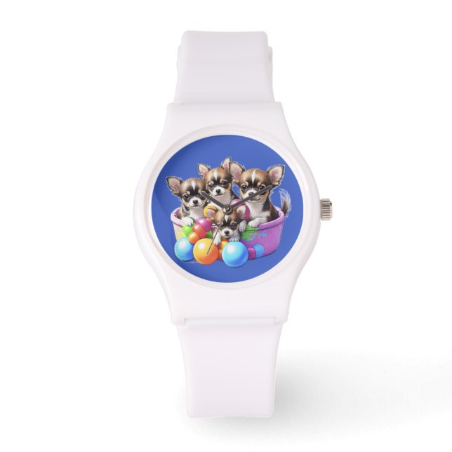 Reloj De Pulsera Cachorros divertidos de Chihuahua (Anverso)