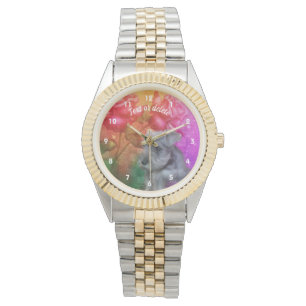 Reloj De Pulsera Cachorros Y Flores De Schnauzer En Miniatura Perso