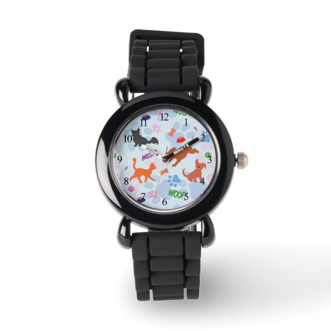 Reloj De Pulsera Cachorros y gatitos (Anverso)