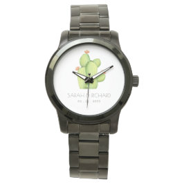 RELOJ DE PULSERA CACTO DE DESIERTO DE COLOR DE AGUA VERDE GUARDAR E