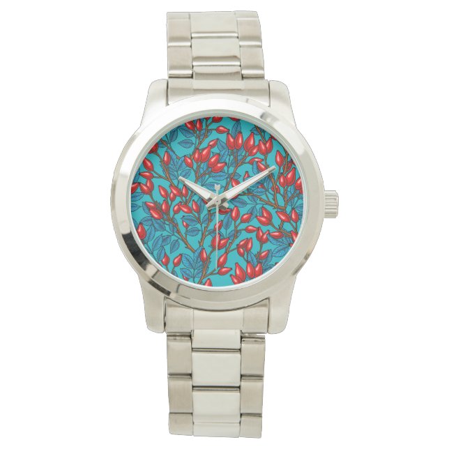 Reloj De Pulsera caderas de Rosa, rojo y azul (Anverso)