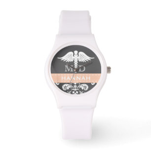 RELOJ DE PULSERA CADUCEUS CHALKBOARD FÍSICO PERSONALIZADO CORAL