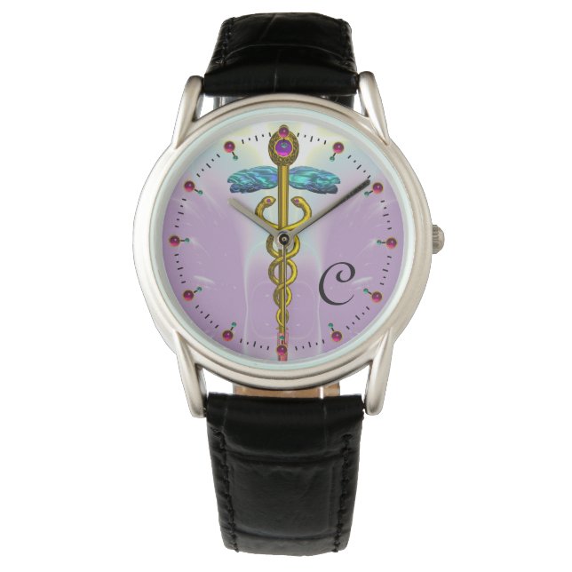 Reloj De Pulsera CADUCEUS DE ORO CON KNOTS CELTICOS MONOGRAM Lilac (Anverso)