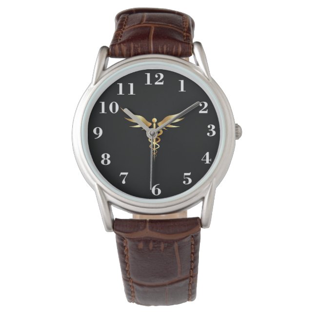 Reloj De Pulsera Caduceus médico (Anverso)