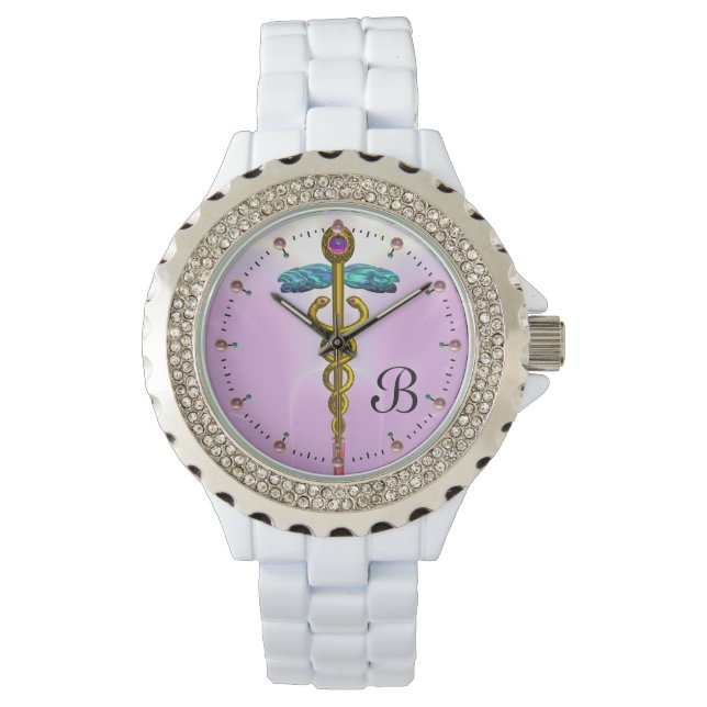 Reloj De Pulsera CADUCEUS ORO MONOGRAM, LÍlago rosado (Anverso)