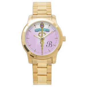 Reloj De Pulsera CADUCEUS ORO MONOGRAM, LÍlago rosado
