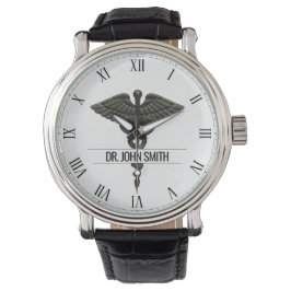 Reloj De Pulsera Caducto médico profesional Blanco negro