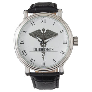 Reloj De Pulsera Caducto médico profesional Blanco negro