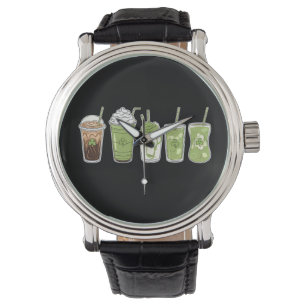 Reloj De Pulsera Café Latte Verde Lindo Irlandés Día de San Patrici