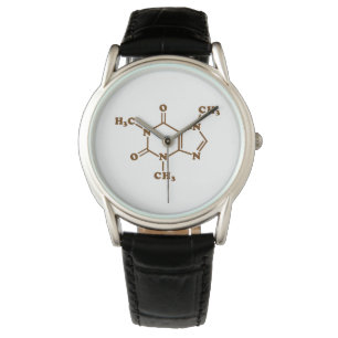 Reloj De Pulsera Cafeína Café Fórmula Química Molecular