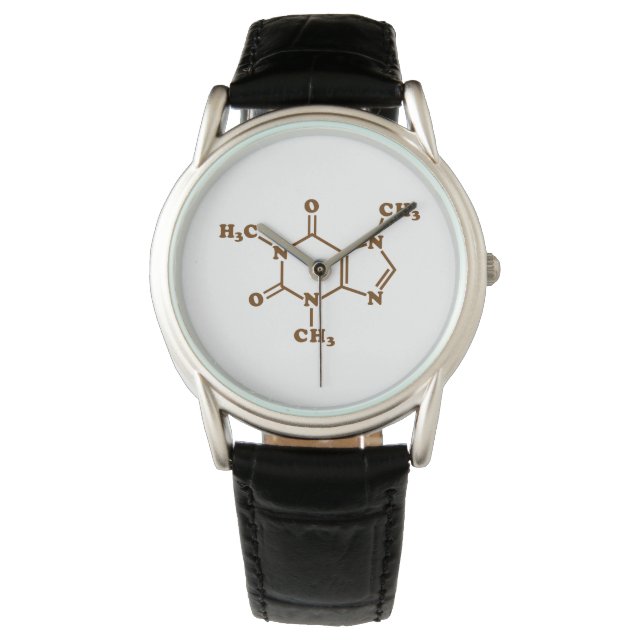 Reloj De Pulsera Cafeína Café Fórmula Química Molecular (Anverso)