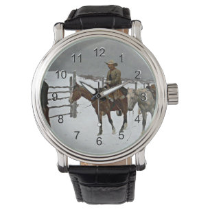 Reloj De Pulsera Caída del Cowboy, pintura de F. Remington