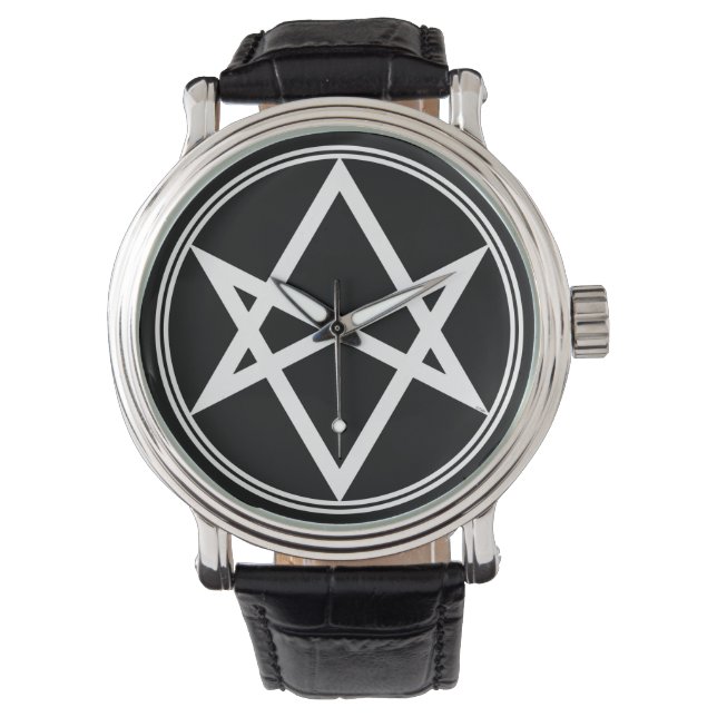 Reloj De Pulsera Caída Unicursal Hexagram White (Anverso)