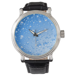 Reloj De Pulsera Caídas de lluvia de cielo azul metálico