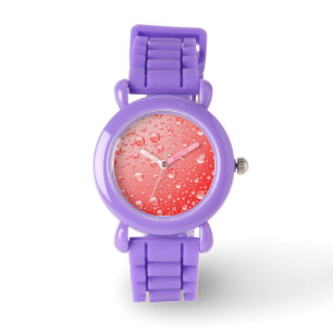 Reloj De Pulsera Caídas de lluvia roja metálica