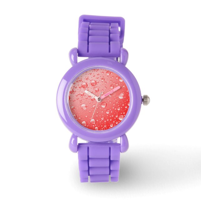 Reloj De Pulsera Caídas de lluvia roja metálica (Anverso)