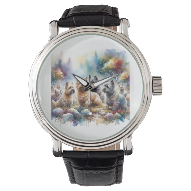 Reloj De Pulsera Cairn Terrier Dogs in Harmony AREF11510 - Watercol (Anverso)