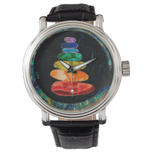 Reloj De Pulsera Cakras Zen Stones y círculo Enso
