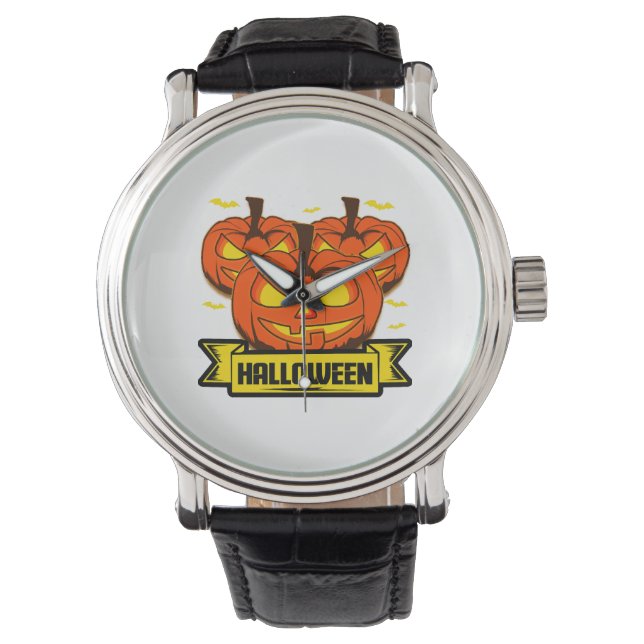 Reloj De Pulsera Calabaza de Halloween (Anverso)