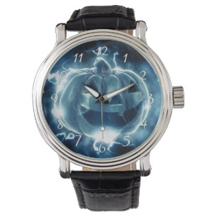 Reloj De Pulsera calabaza de Halloween bajo la lluvia