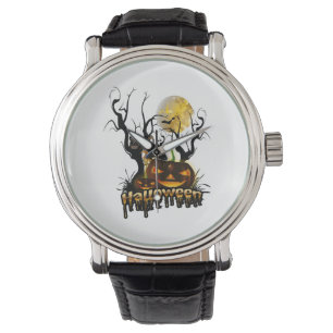 Reloj De Pulsera Calabaza divertida de Halloween con búho