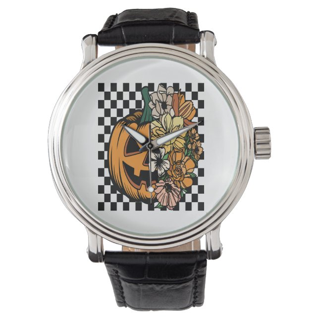 Reloj De Pulsera Calabaza floral (Anverso)