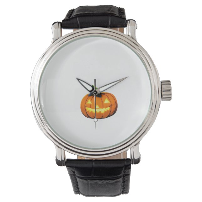 Reloj De Pulsera Calabaza nocturna estrellada Halloween Van Gogh Th (Anverso)