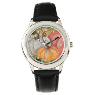 Reloj De Pulsera Calabazas - Arte acuarela -