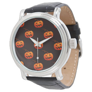 Reloj De Pulsera Calabazas de Halloween, Calabazas Naranjas Truco o