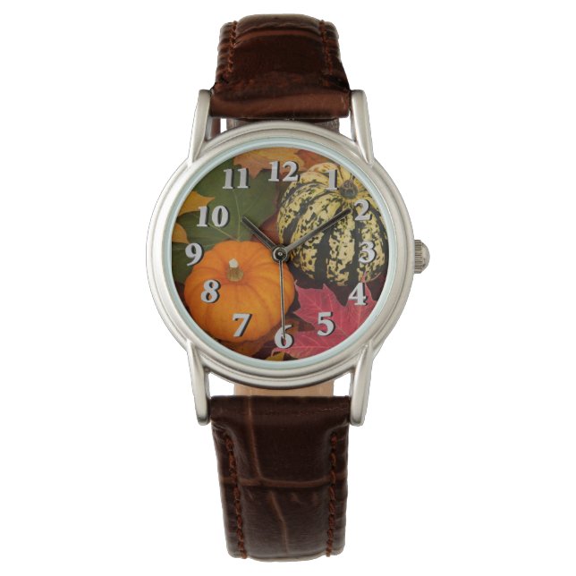Reloj De Pulsera Calabazas y hojas (Anverso)